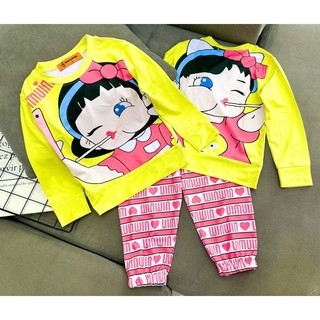 10-38kg | Bộ ngủ dài bé gái BO GẤU thun lạnh loại 1 (có size lớn hơn)