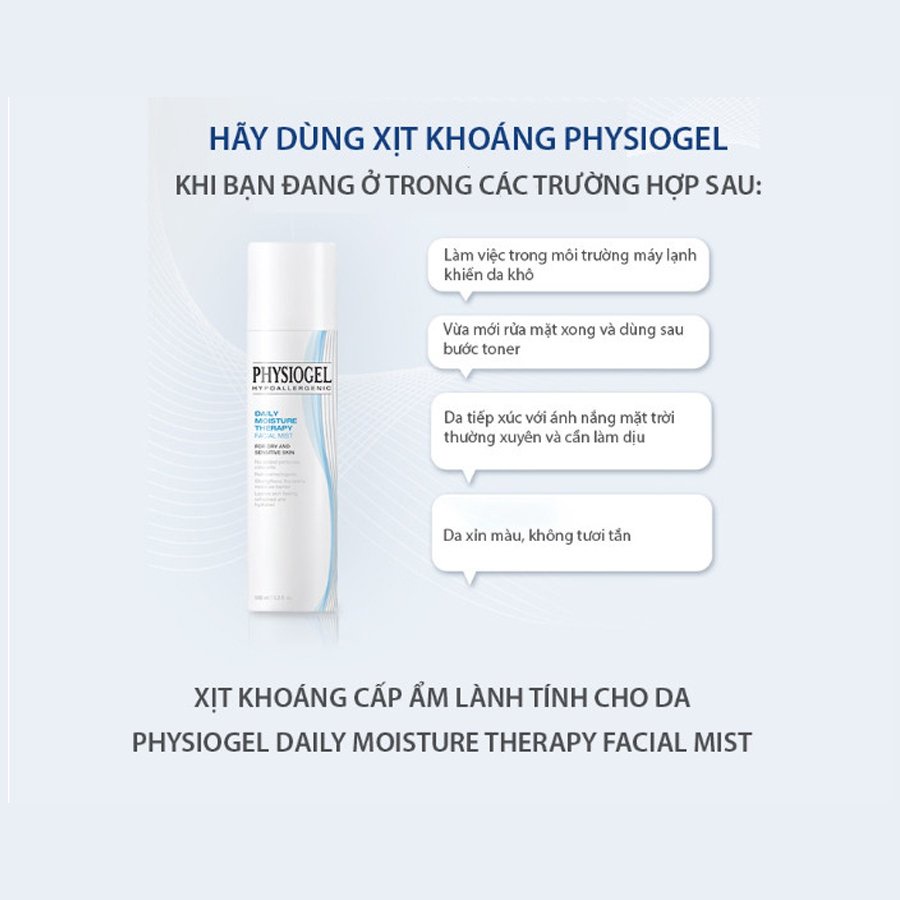 Xịt khoáng cấp ẩm dịu nhẹ Physiogel Daily Moisture Therapy Facial Mist cho da khô và da nhạy cảm 100ml