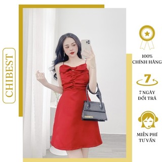 Đầm tapta 2 dây nơ ngực phong cách sexy chibest hdb1012