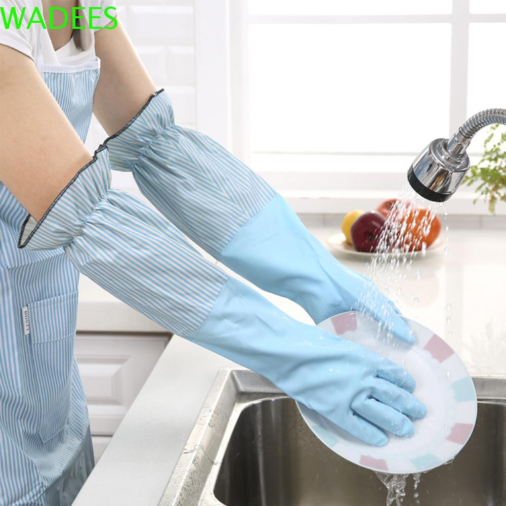 Găng Tay Nhung Dài Chống Thấm Nước Tiện Dụng Khi Rửa Chén