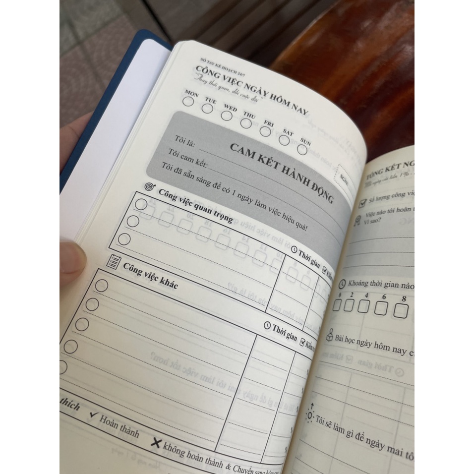 Sách_(Bìa da) SỔ TAY KẾ HOẠCH 24/7– Quyết Trần - Minh Quang Books – NXB Hà Nội