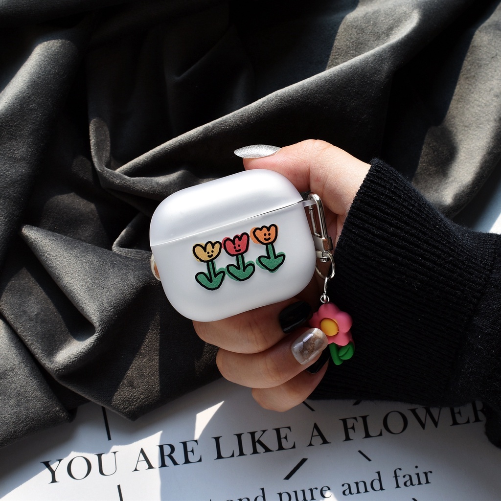 Vỏ Bảo Vệ Hộp Sạc Tai Nghe AirPods3 AirPodsPro2 2021 Họa Tiết Hoa Xinh Xắn Dễ Thương Ốp