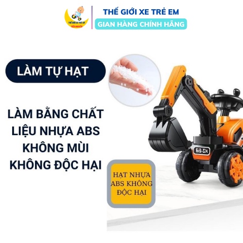 Xe Cẩu Điện Cho Bé Loại To Có Bàn Đạp Chân Ga Nhạc Và Đèn Cao Cấp, Động Cơ Ắc Quy 6V Cực Khoẻ
