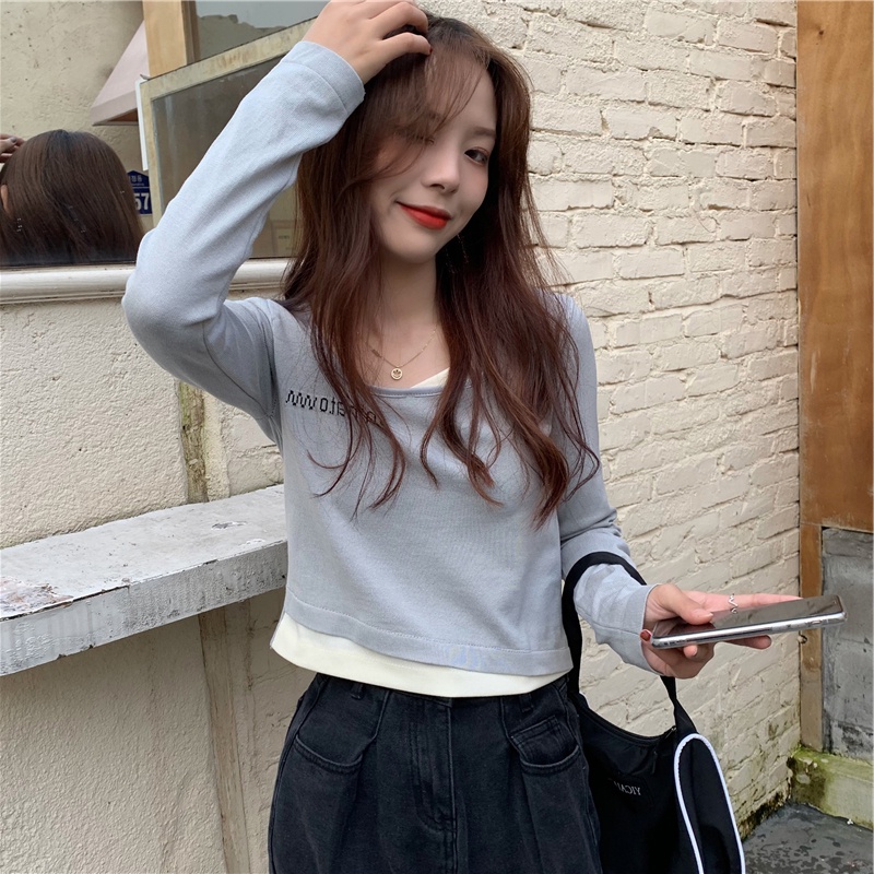 NRVP Áo Thun Nữ Dài Tay Dáng Rộng In Hình Phong Cách Hàn Quốc Kiểu Mới