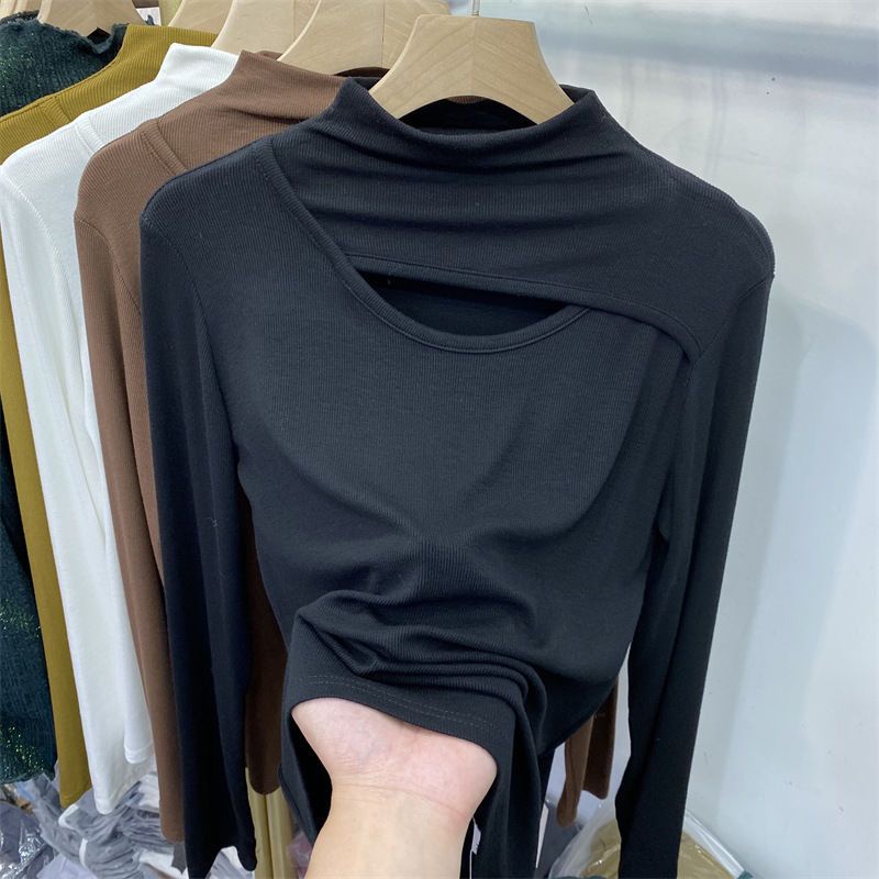 Áo Thun DàI Tay Cổ Cao ThiếT Kế MớI Cho Nữ