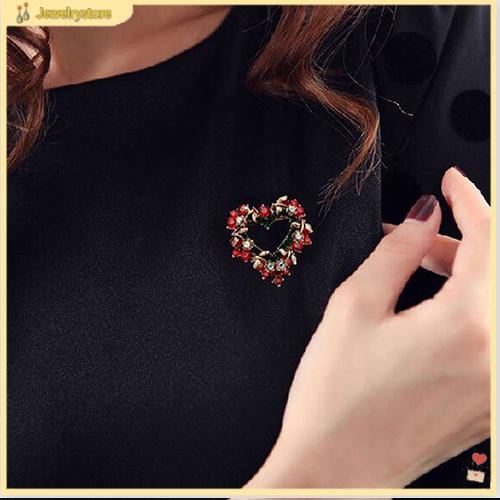 Trang Sức| Trâm Cài Áo Hình Cây Thông Giáng Sinh Bằng Hợp Kim Có Đính Đá