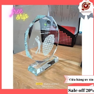 Cúp golf pha lê bát giác- vinh danh cá nhân-golf - cúp sự kiện - cúp thể thao - kỷ niệm chương pha lê