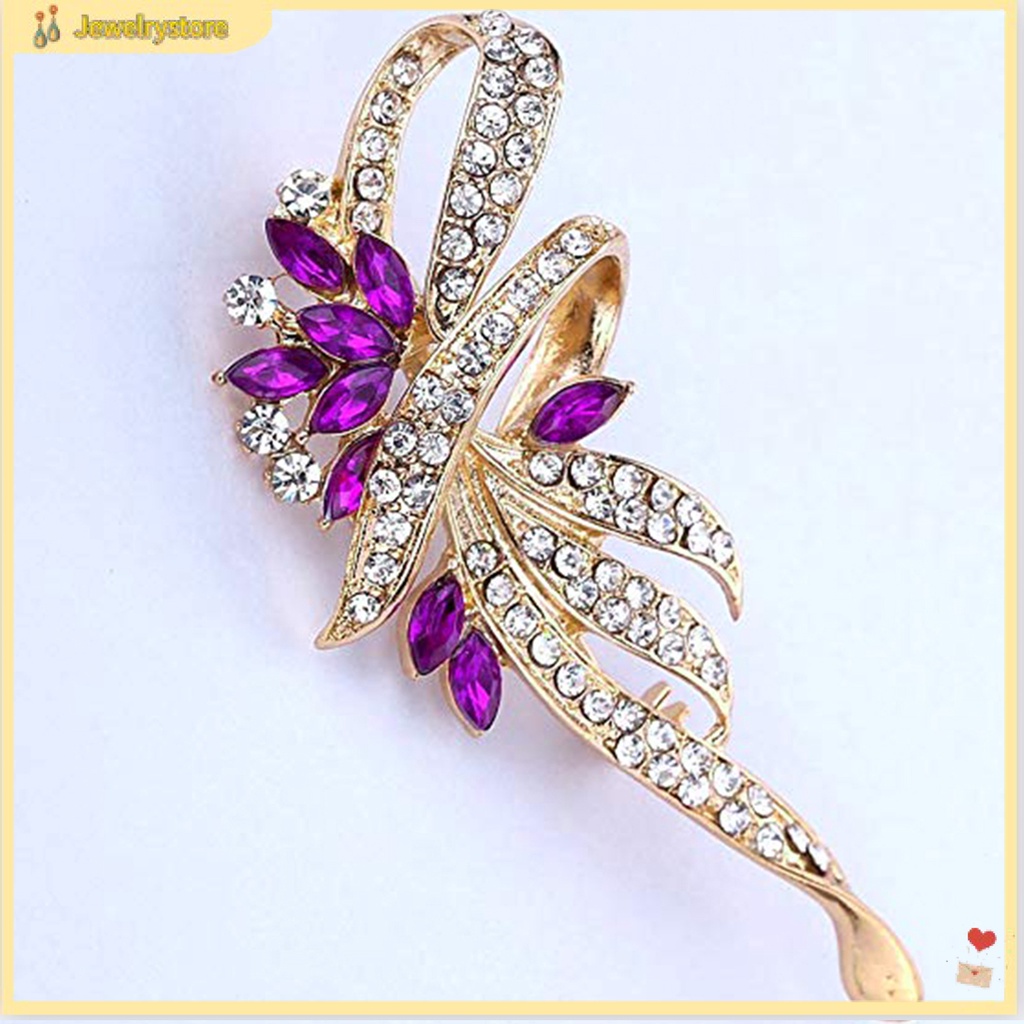 Ghim cài áo hình hoa đính kim cương giả sang trọng thời trang cho nữ