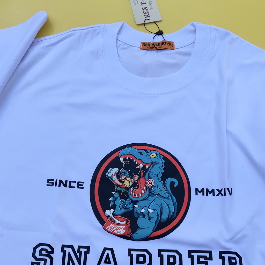 Áo thun nam nữ tay lỡ HY KOREA form rộng Khủng long Snapper 786