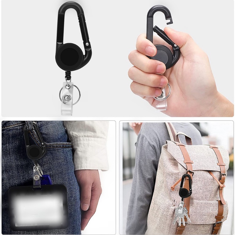 1 Dây Móc Chìa Khóa Gắn Thẻ ID Có Thể Thu Gọn