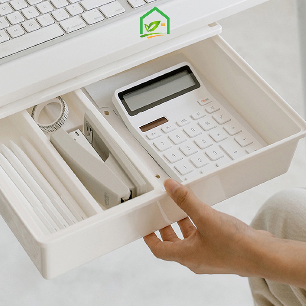 Hộc Bàn Di Động Dán Dưới Bàn, Ngăn Kéo Dán Dưới Bàn NK1, Hộc Để Đồ Ẩn Dưới Bàn Đựng Đồ Tiện Lợi