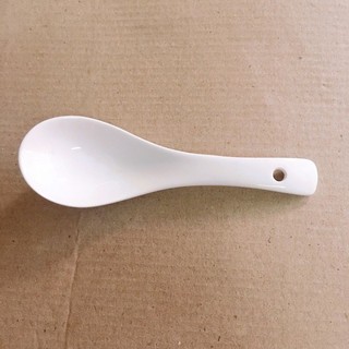 Muỗng sứ trắng dày cao cấp, muỗng súp sứ trắng