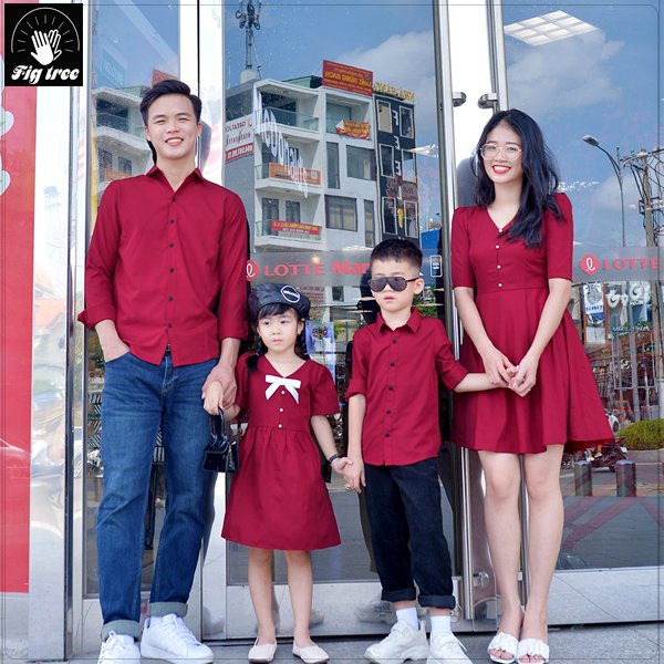 Set gia đình đỏ đô FIG TREE rực rỡ SIÊU HÓT CHÀO XUÂN(full size hàng thiết kế)