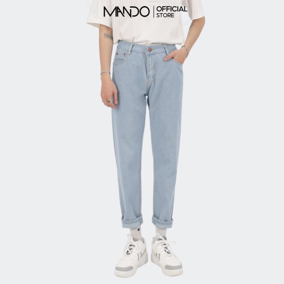 Quần Jean Nam MANDO Ống Rộng Kiểu Dáng Basic Unisex Thời Trang Hàn Quốc QJN057 !