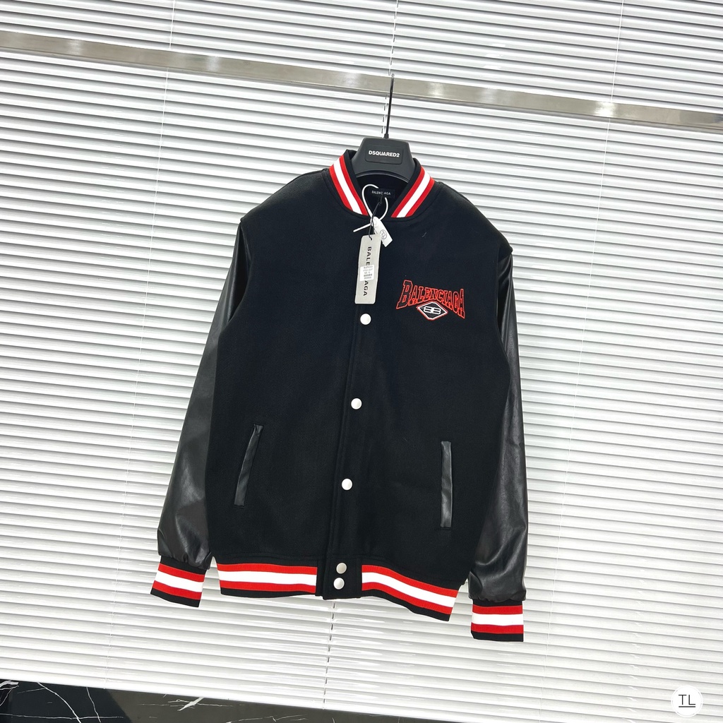 🔥Hot🔥Áo khoác bomber Balenciaga phối tay da hot trend New 2022