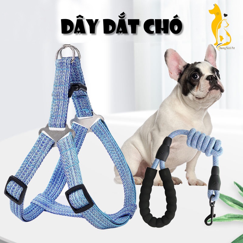 Dây dắt chó mèo Dương Ninh kèm yếm dễ thương nhiều màu DD15