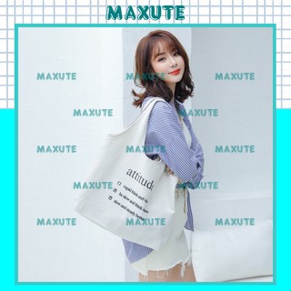 Túi Tote Vải Canvas Đeo Vai Đi Học Đi Chơi Phong Cách Hàn Quốc T01