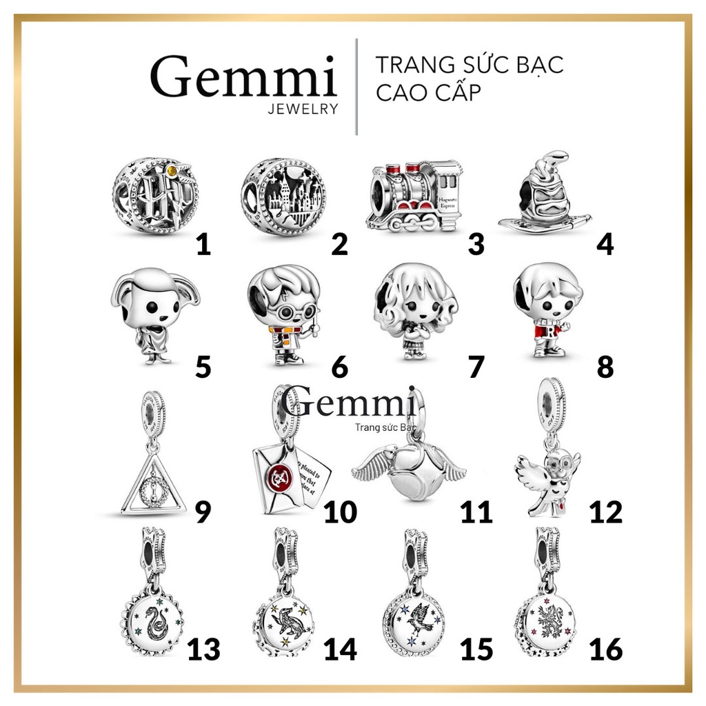 Hạt Charm BST Charm Harry Potter mix vòng Bạc Thái S925 - Gemmi Jewelry CPS1