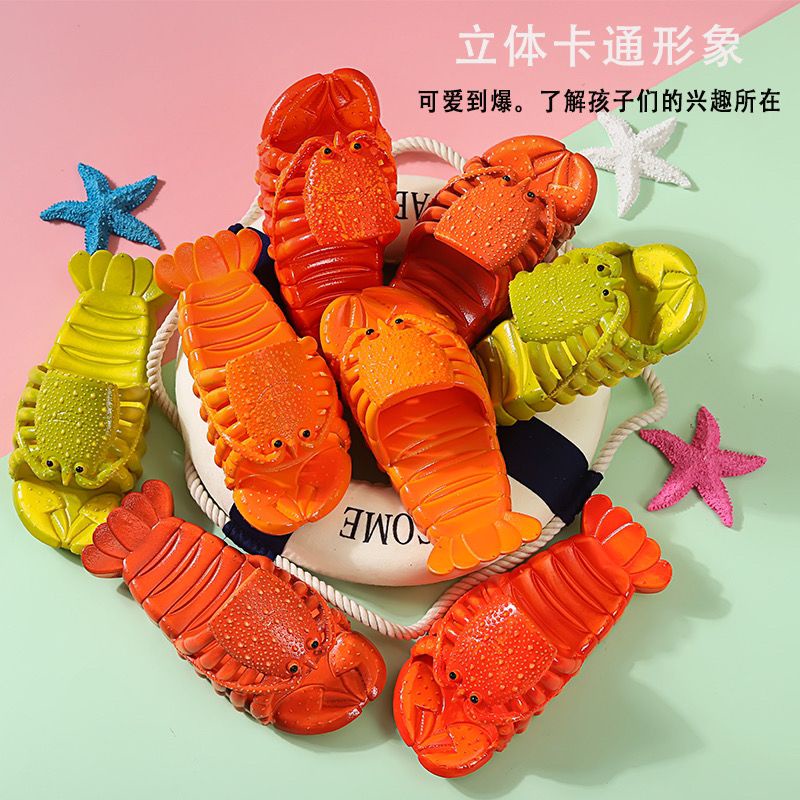 Dép Đi Biển Chống Trượt Hình Tôm Hùm Phong Cách Mới Mùa Hè Cho Mẹ Và Bé