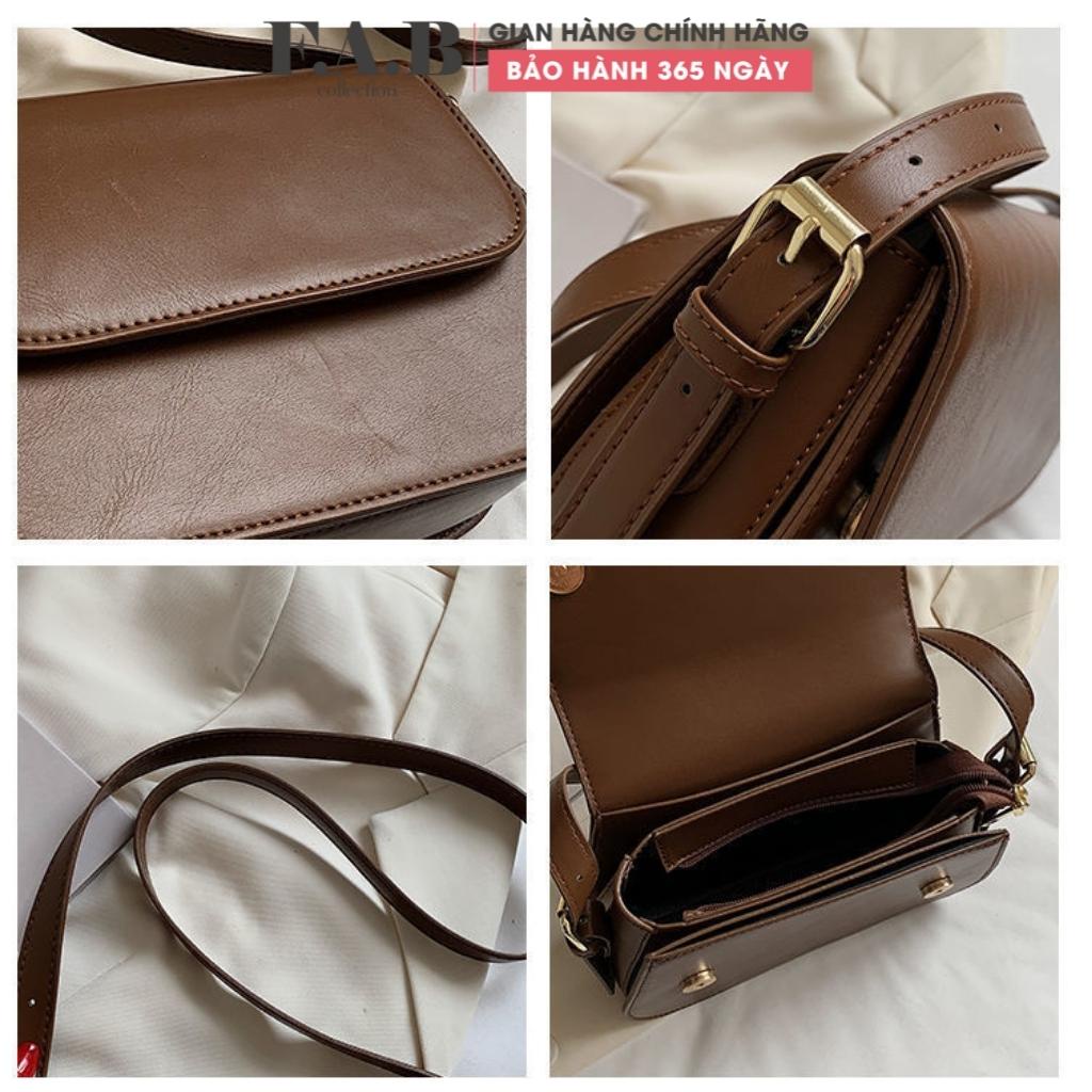 Túi xách nữ da trơn nắp gập dáng basic thời trang kẹp nách cao cấp đi chơi đi làm, túi đeo chéo nữ TX043108 FAB Store