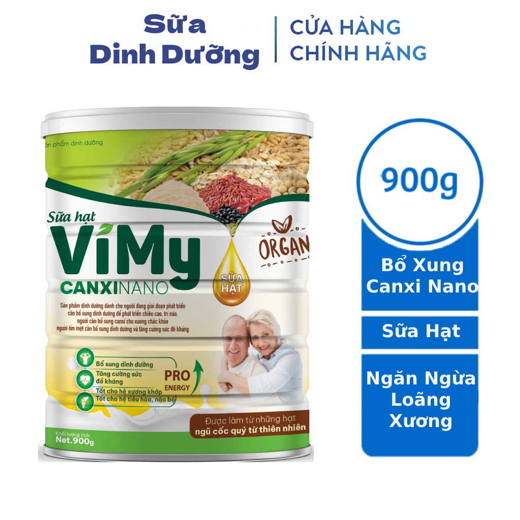Sữa hạt Vimy Canxi Nano 900g, Sữa canxi cho người lớn, Sữa canxi cho người già, Sữa hạt bổ sung dinh dưỡng