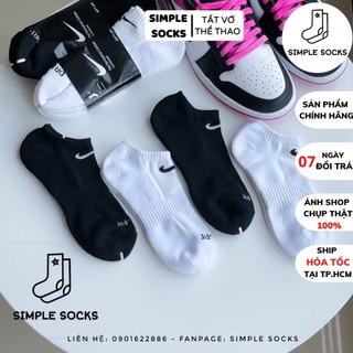 Vớ Nike Lười ️🏀FREESHIP️🏀 Tất Nam Nữ Unisex Chính Hãng - Chất Dày Dặn Cao Cấp Chống Hôi Chân - Đen Trắng