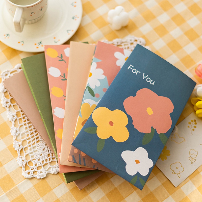 Túi quà hoa vintage kèm sticker dán miệng Mua Tất