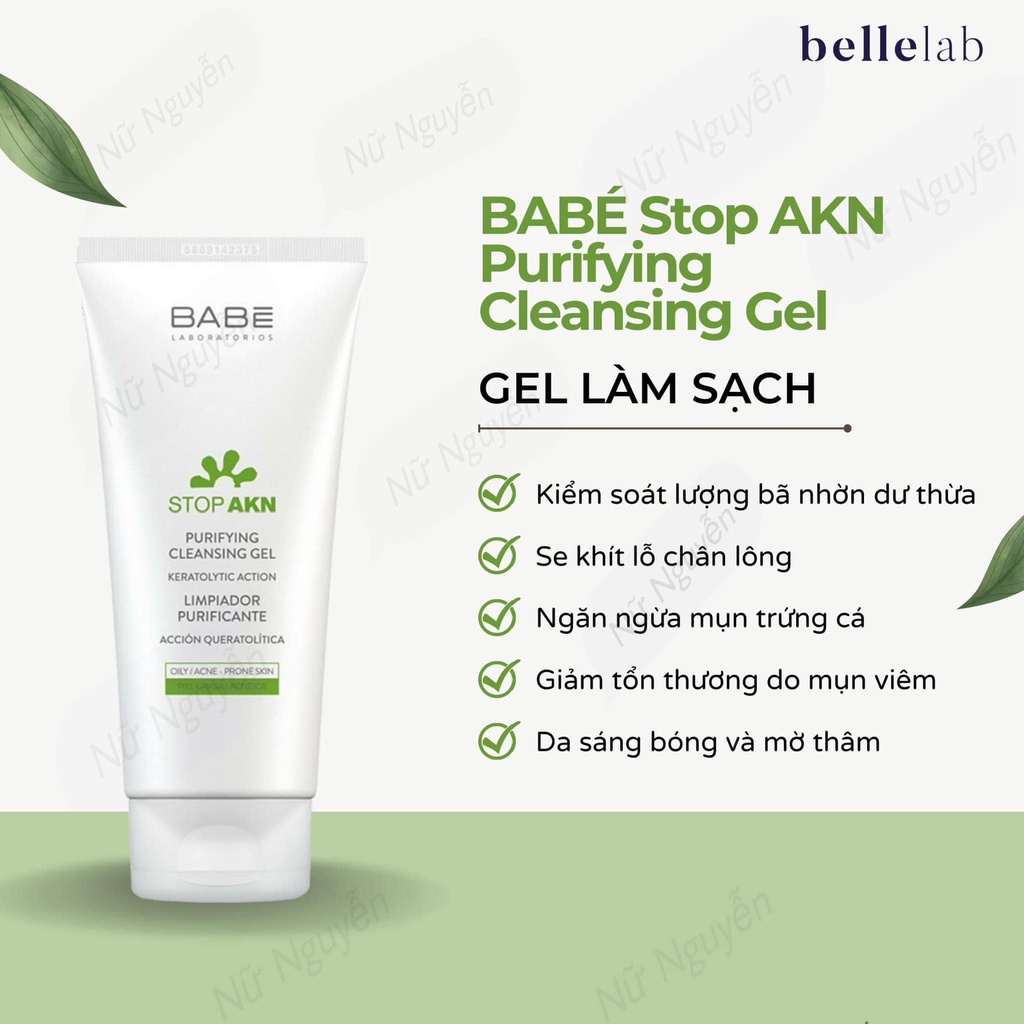 Sữa Rửa Mặt BABE - BABÉ Stop Akn Purifying Cleansing Gel Cho Da Dầu Mụn 200ml