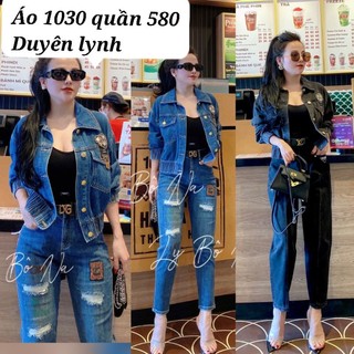 Áo khoác jean cao cấp quảng châu sét bộ bò nữ