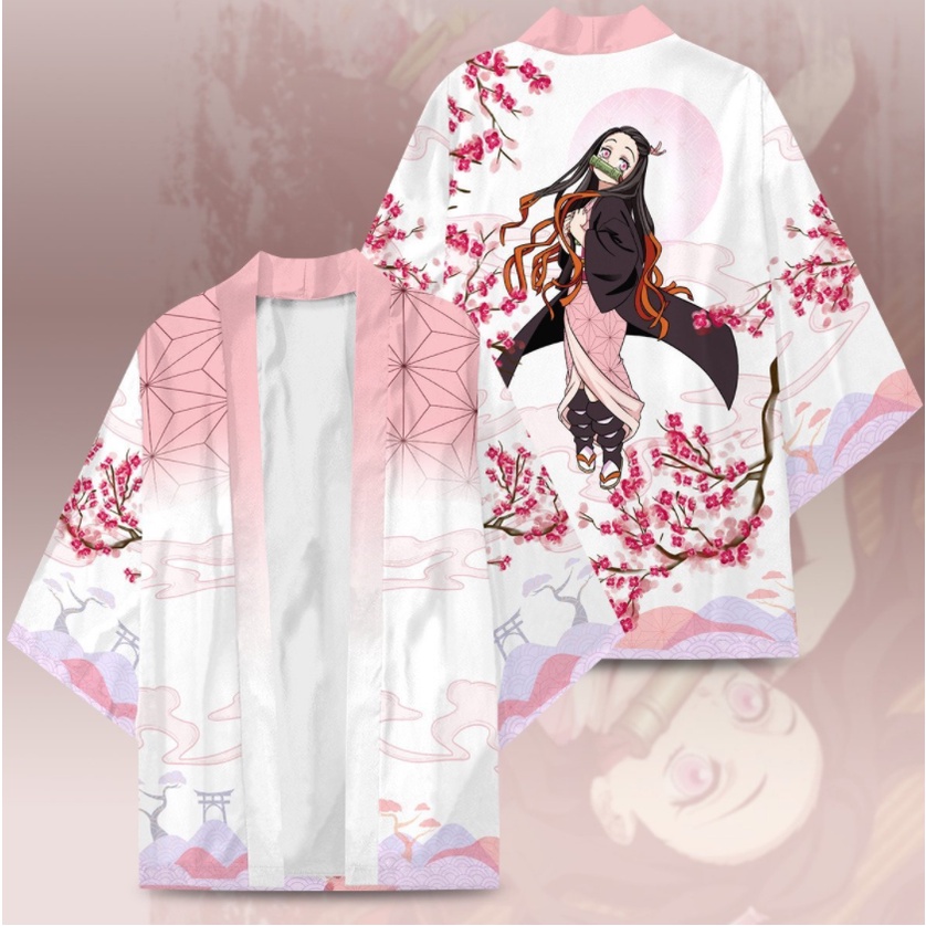 Áo Choàng Kimono Hóa Trang Nhân Vật Anime Demon Slayer Anjiro Kamado Cho Nam Nữ Diy