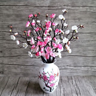 Cành Mai Đào _ dài 30cm_ hoa lụa trang trí