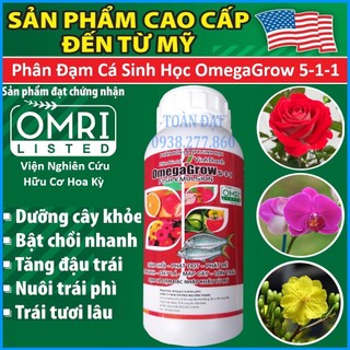 Phân Đạm Cá Sinh Học Nhập Khẩu Từ Mỹ (500ml), Omega Grow 5-1-1 chuyên dùng cho hoa hồng,cây kiểng,rau màu...