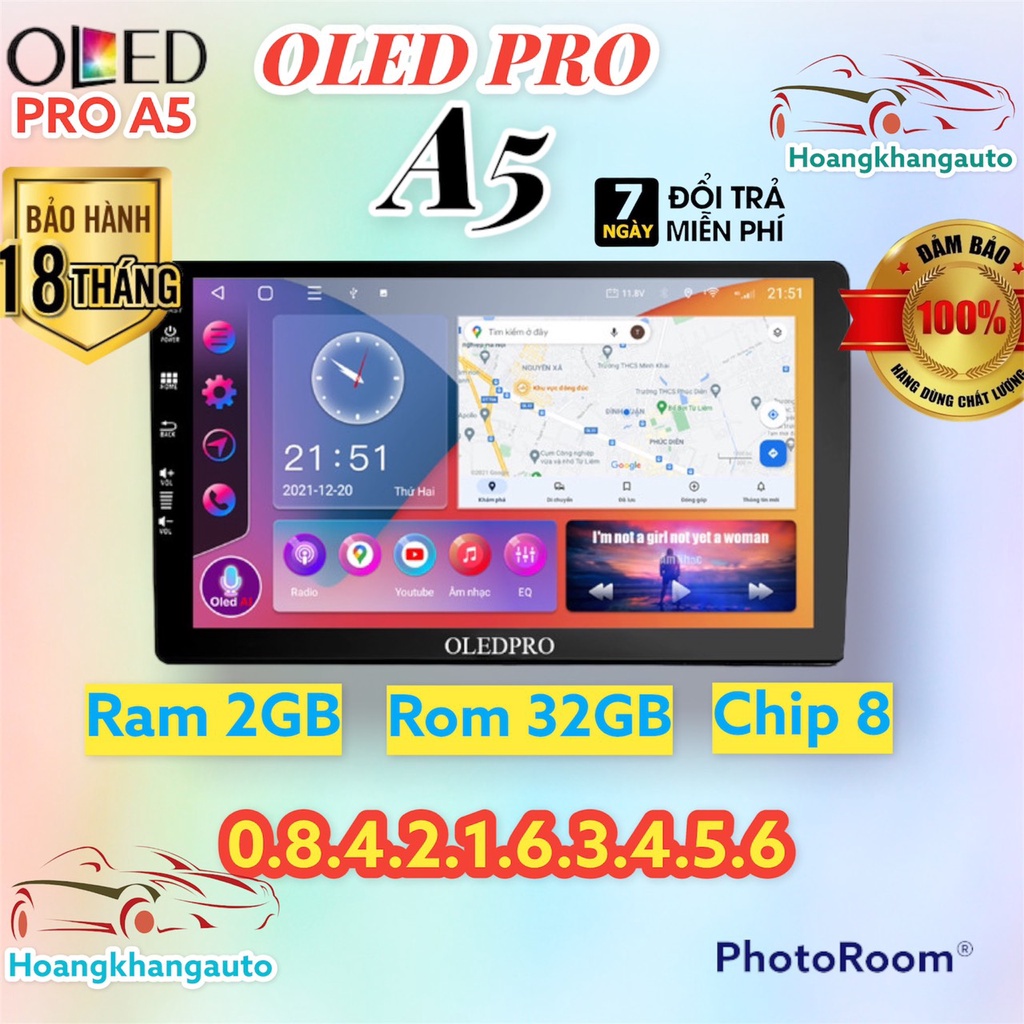 Màn hình OLEDPRO A5 theo xe VIOS điều hoà cơ 2019_2023 kèm dưỡng 9 inch và jack nguồn zin theo xe