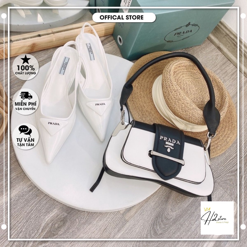 Sandal bít mũi nhọn Pra.da