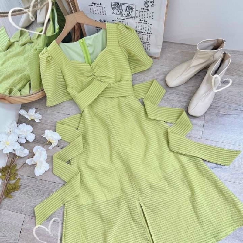 Đầm siêu hót thắt nơ eo BT184 Duni