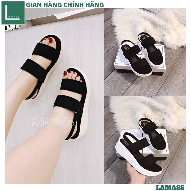 Dép bánh mì đế 5 phân form chuẩn hàng chuẩn, Sandal quai ngang, dép THÁI LAN đế xuồng quai hậu độn đế trắng - LAMASS