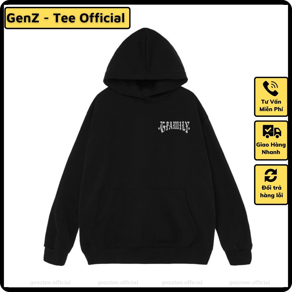 Áo Hoodie Nỉ G-Family Bát Quái, Áo Nỉ Dày Dặn Phong Cách Trẻ Trung Form Rộng Nam Nữ Đủ Size