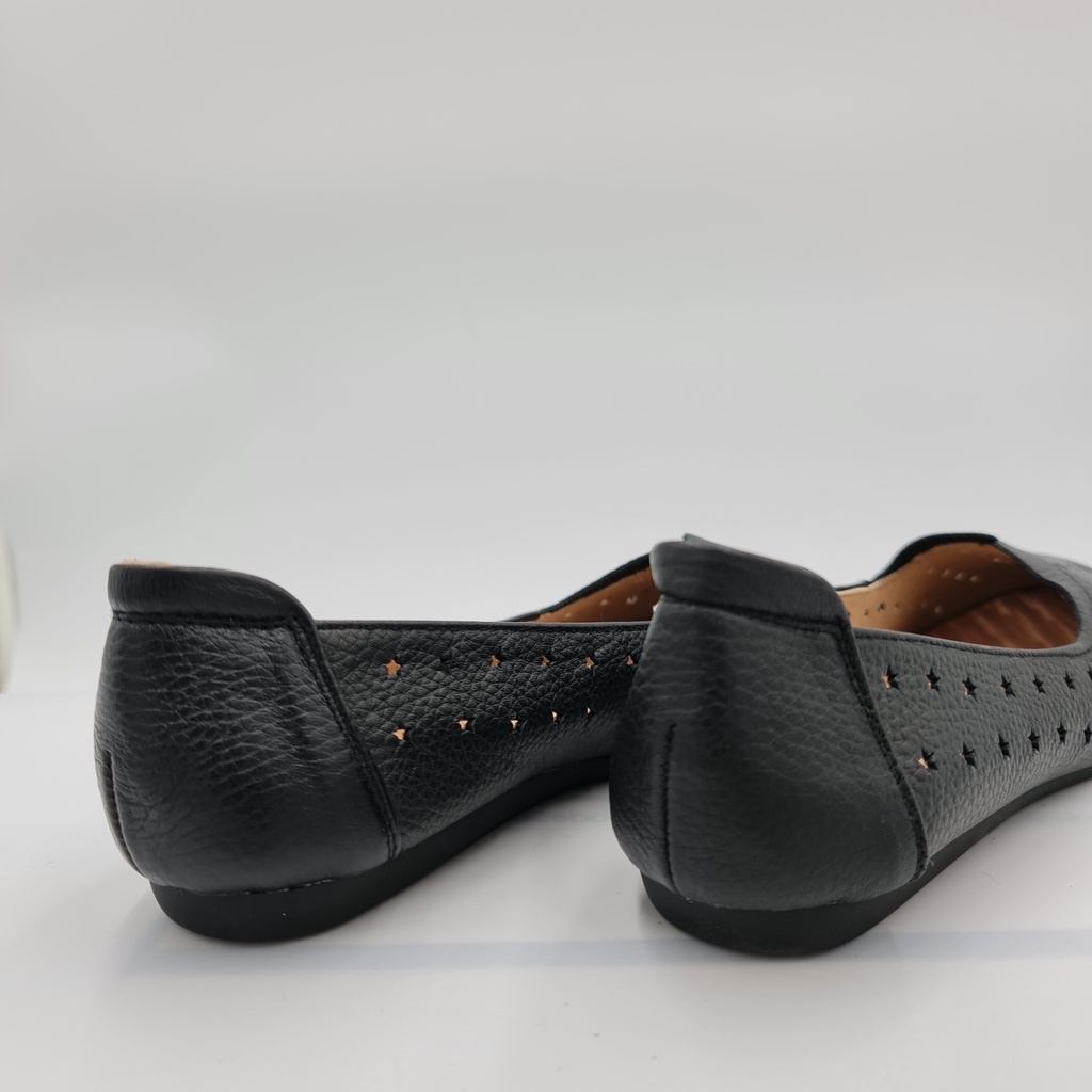 Giày bệt nữ mũi tròn da bò LUNASHOES 1076 đế tpr chống trơn lót êm siêu bền bảo hành 2 năm