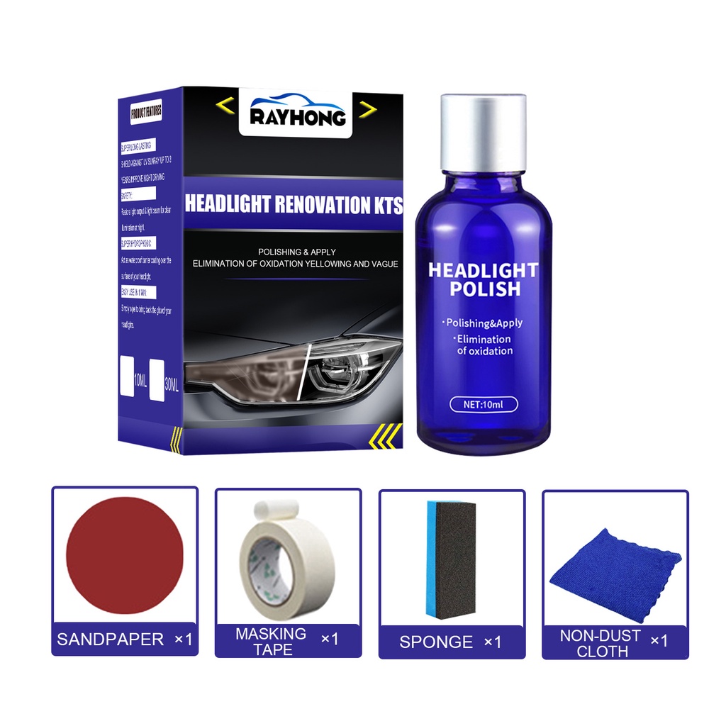 ⚡Hot Sale⚡Car 9H Headlight Cover Len Restorer Repair Liquid Polish Cleaner Accessories-ISHOW