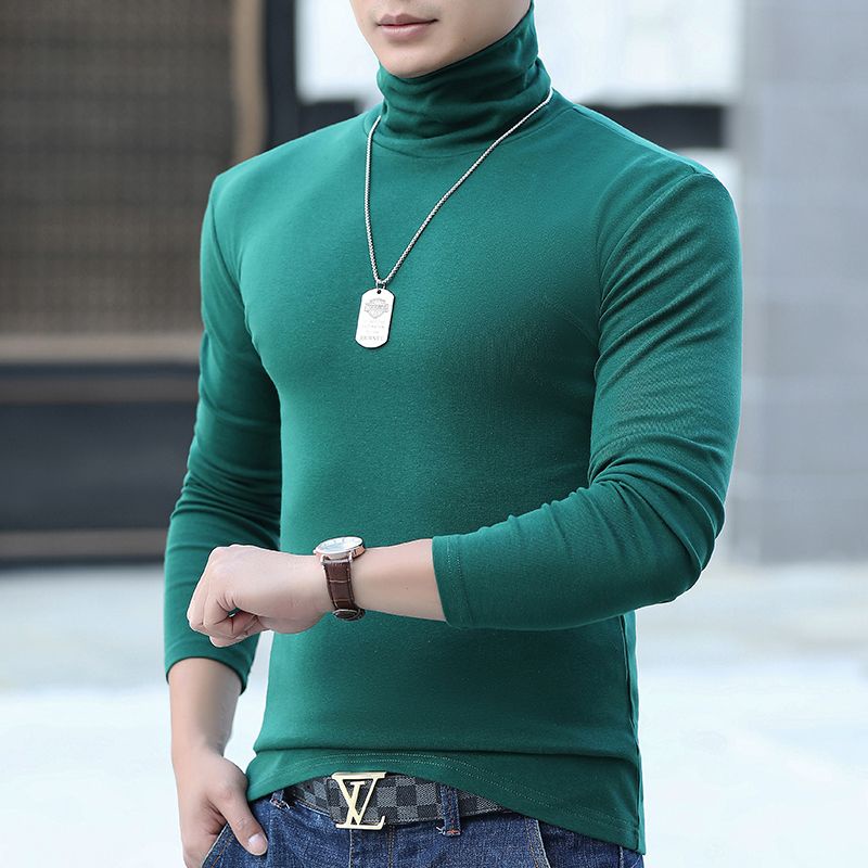 Áo Thun Nam Dài Tay Cổ Cao Thời Trang Hàn