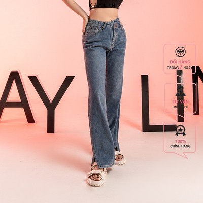 Quần jean KAYLIN lưng chéo xẻ tà N1805