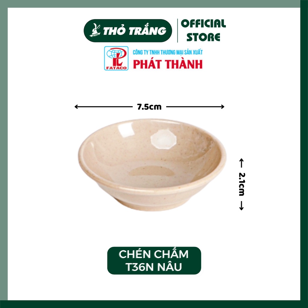 Chén Chấm Tiêu T36N Ngăn Màu Nâu Nhựa Melamine Cao Cấp Fataco Việt Nam