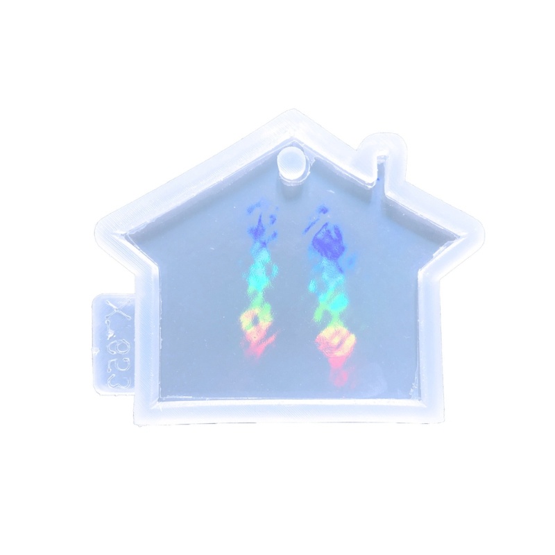 Khuôn Silicone Làm Mặt Dây Chuyền Hình Lâu Đài Màu Cầu Vồng