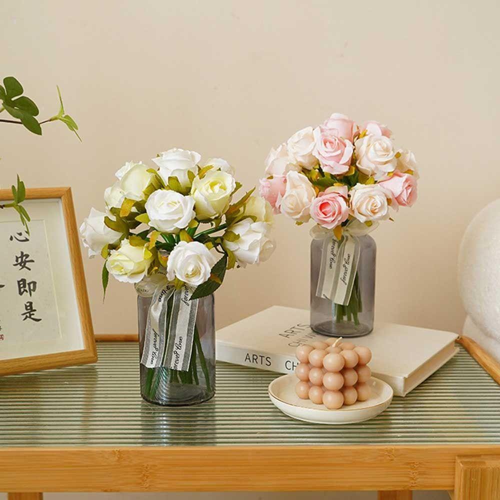 KUNHEV Bó Hoa Hồng Giả 12 Bông Trang Trí Tiệc Cưới