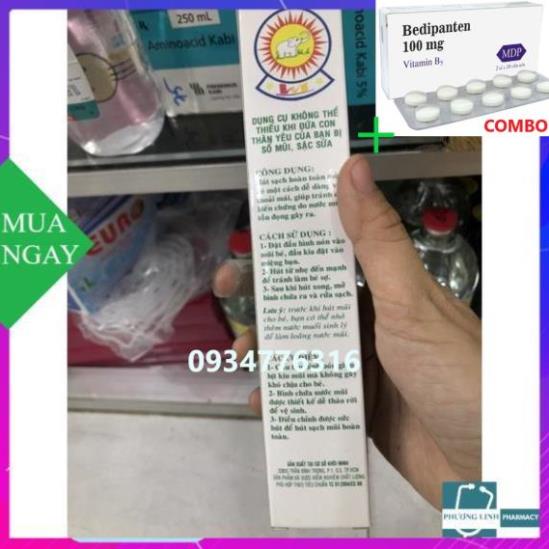 Combo Bedipanten 100mg +  ỐNG HÚT MŨI CHO BÉ HIỆU CON VOI TRẮNG