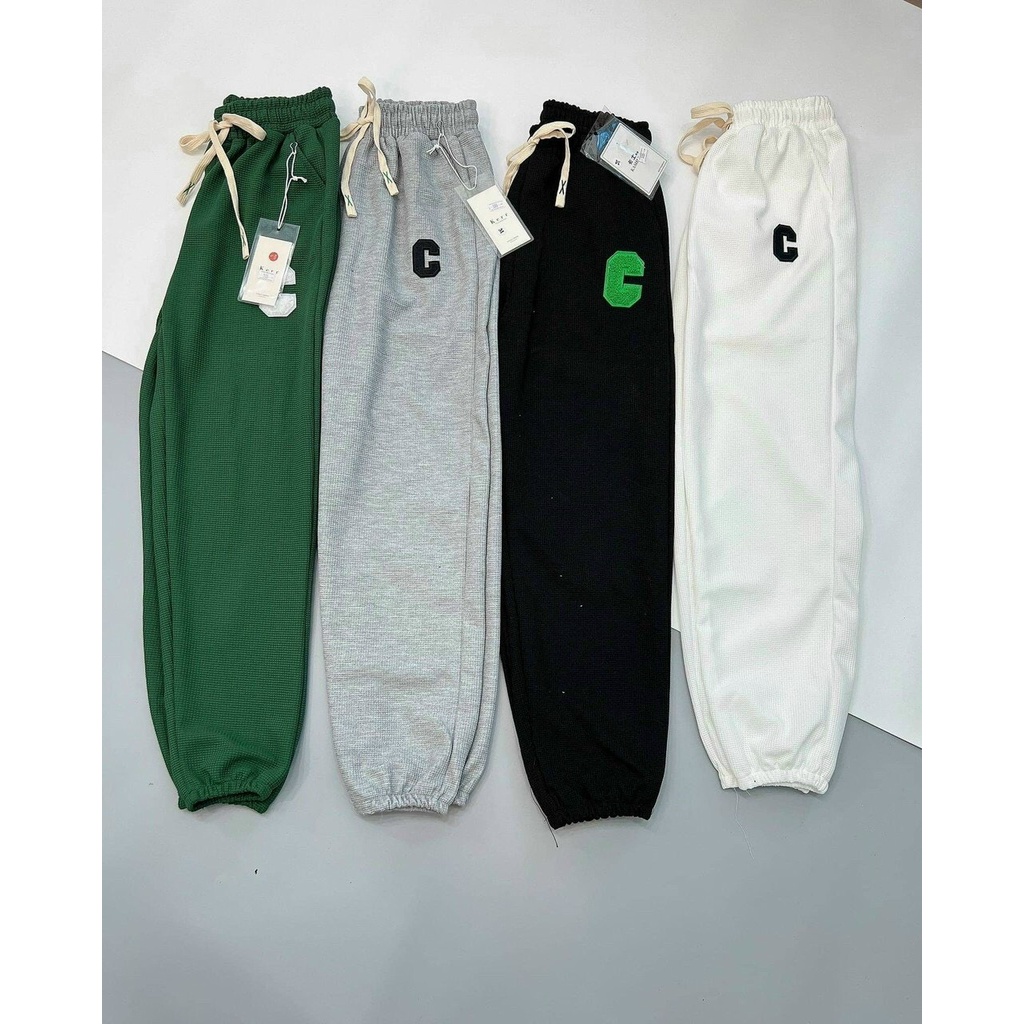 Quần Jogger chữ C quần ống rộng bo chun dáng thể thao-NLS-mã 913