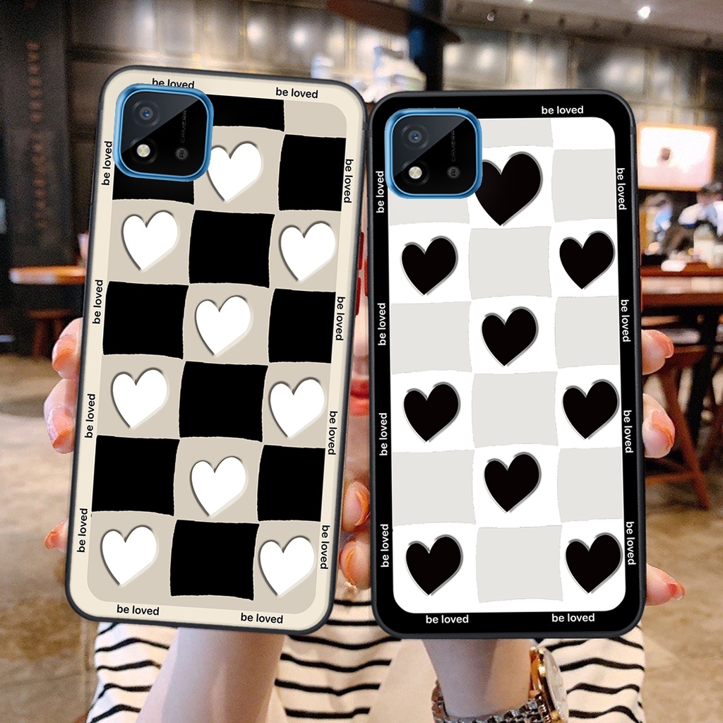 Ốp lưng Realme C11( bản đời cũ) in hình tim, kẻ vuông mẫu mới CỰC XINH