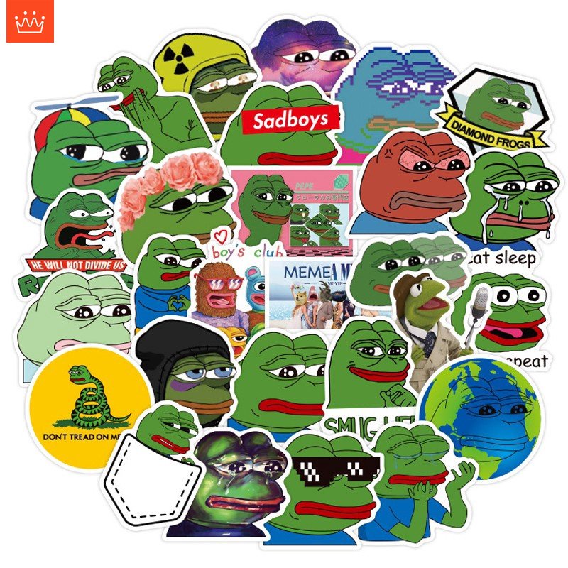 JOJO· Bộ Hình Dán Chống Thấm Sad Frog, 50 tờ/bộ