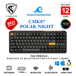 Bàn phím cơ/ Kit phím cơ FL-Esports CMK87 Polar Night Black RGB/ Hotswap/ chính hãng BH 12 tháng