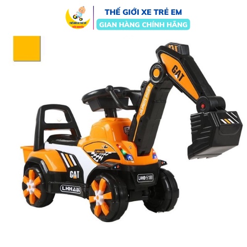 Xe Cẩu Điện Cho Bé Loại To Có Bàn Đạp Chân Ga Nhạc Và Đèn Cao Cấp, Động Cơ Ắc Quy 6V Cực Khoẻ